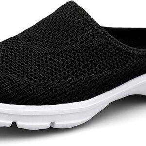 Womens Mesh Slip On Sneakers Open Back Comfortable Walking Shoes Black 9